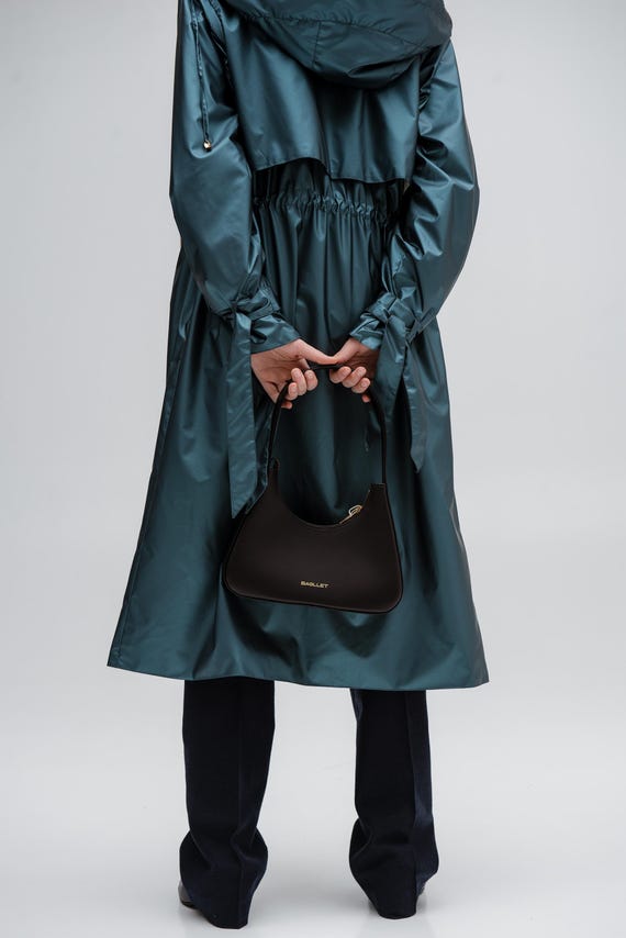 Women's Emerald Trench Raincoat Dark green coat
