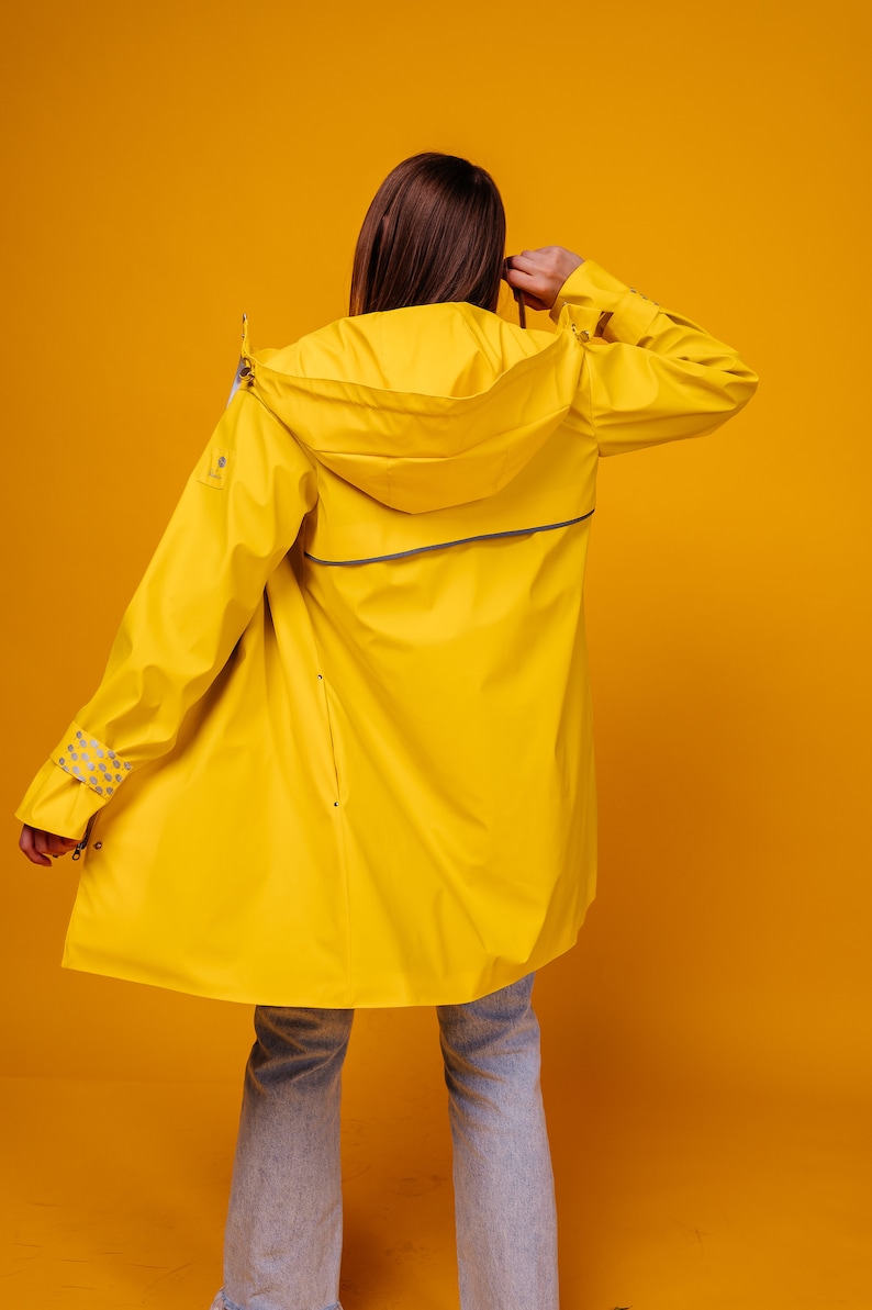 bright Yellow Raincoat, perfect for spring, summer and autumn rainy days image 8