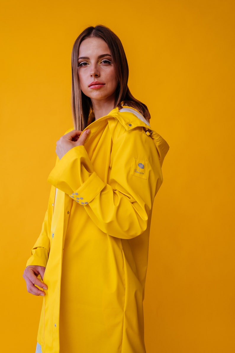 bright Yellow Raincoat, perfect for spring, summer and autumn rainy days image 9