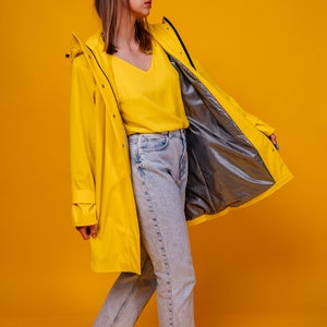 bright Yellow Raincoat, perfect for spring, summer and autumn rainy days image 5