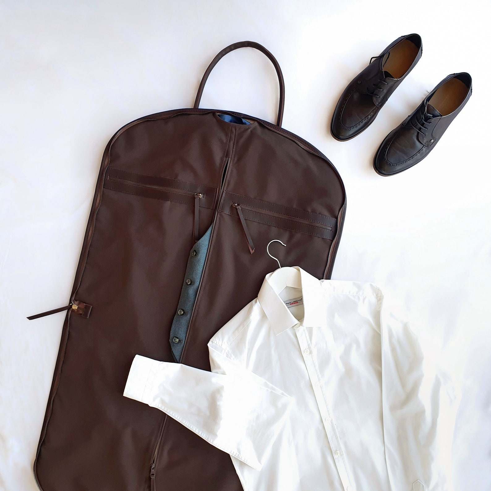 Leather Garment Bag Travel Garment Bag Carryon Garment Bag With