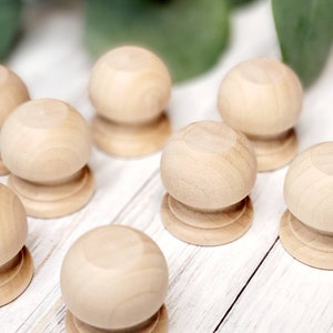 Dowel Caps | Wood Dowel Rod Finials, 1-1/16 Inch Tall, 1/2&quot; Hole