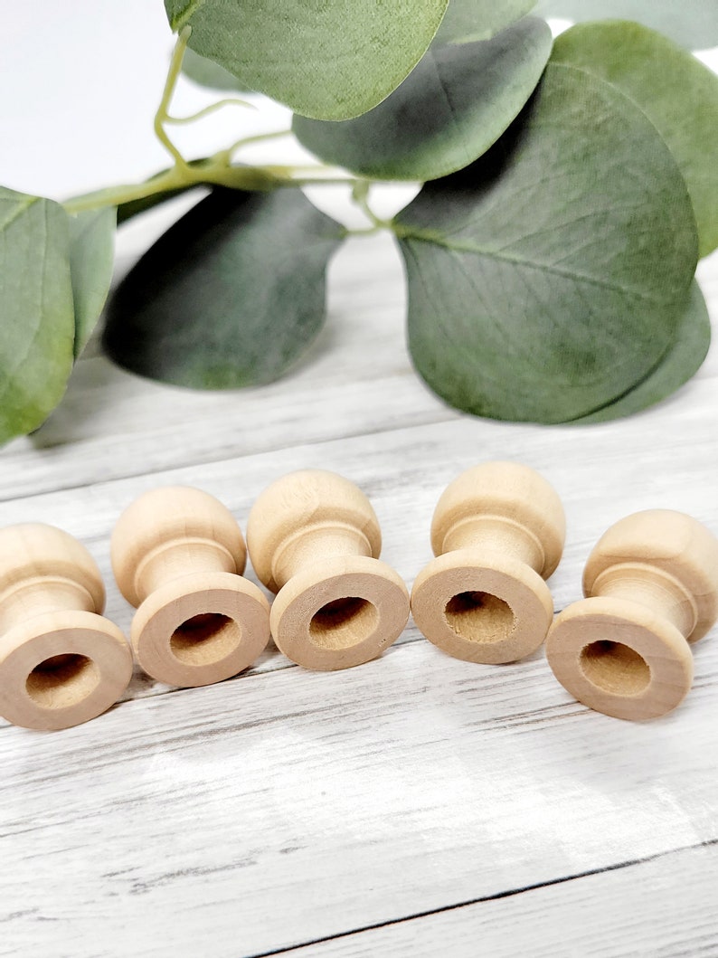 Dowel Cap H 1 1/16 W 3/4 3/8 Hole Opening Finial Unfinished Wood Acorn