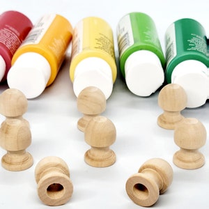 Dowel Cap | H - 1 1/16&quot; | W - 3/4&quot; | 3/8 &quot; Hole opening | Finial | Unfinished Wood | Acorn Shape | Craft
