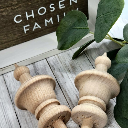 3 1/2 Finial Hip Knobs Rod Ends DIY Curtain Rod Ends Etsy