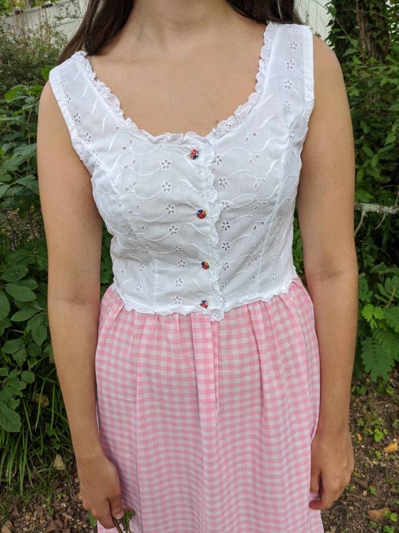 Vintage Cottagecore Prairie sweet dress White Eyel