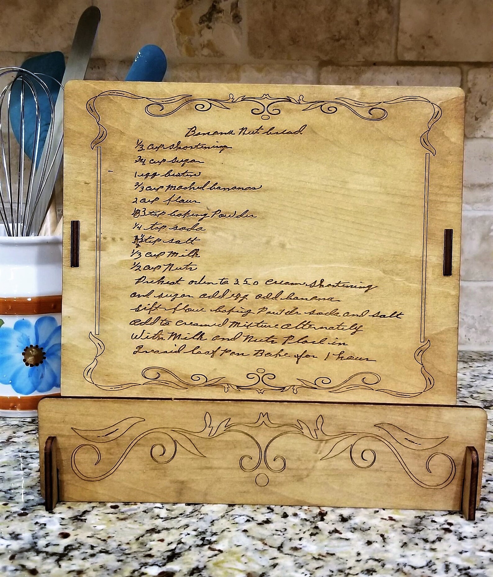 Cookbook Stand Handwriting Recipe Recipe Stand Laser Cut Etsy