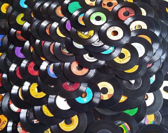 Lot of Vintage 7" 45 RPM Records: Upcycled Craft Supply