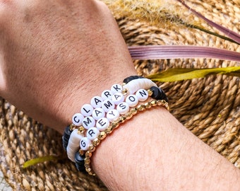 Custom Boho Stack Mama/Kids Names Bracelets