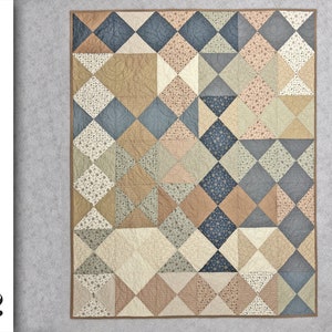 Moderner handgemachter Baumwollwurf Quilt Topper für Doppelbett oder große Schoß Quilt Couch Decke moderner französischer Land oder Bauernhausdekor