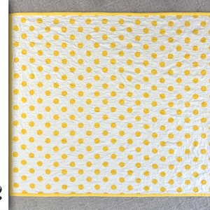 Homemade baby quilt for sale handmade baby patchwork quilt yellow polka dot crib quilt for nursery