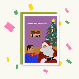 F.R.I.E.N.D.S - carte de vœux de Noël série télé Friends - carte Joey - carte Chandler - carte d'amis - carte de Noël - Noël d'amis