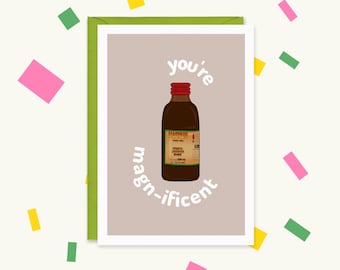 Magnum Tonic Wine Card, Funny Caribbean Card, You're Magnificent Card, Funny Anniversary Card, Funny Card for Him