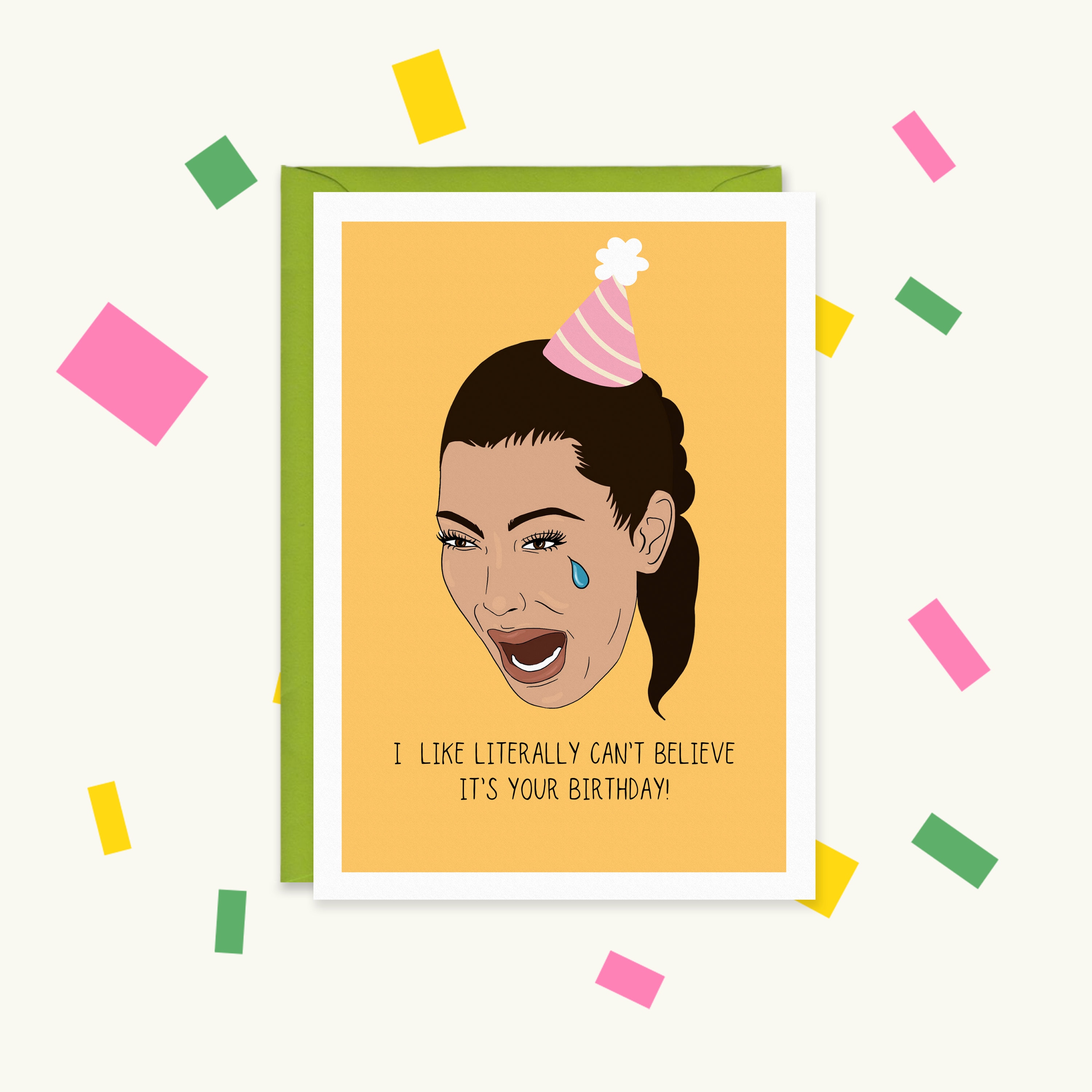 キム・カーダシアンの面白い誕生日カード - ハッピーサボテンデザイン - Etsy 日本, image size:3000x3000