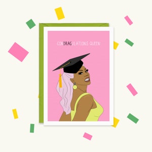 RuPaul - RuPauls Drag Race - RuPaul Graduation Card - Funny RuPaul Card - gefeliciteerd - felicitaties - Drag Queen Card - Drag Card