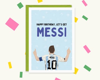 Lionel Messi Birthday Card - Argentina World Cup Celebration