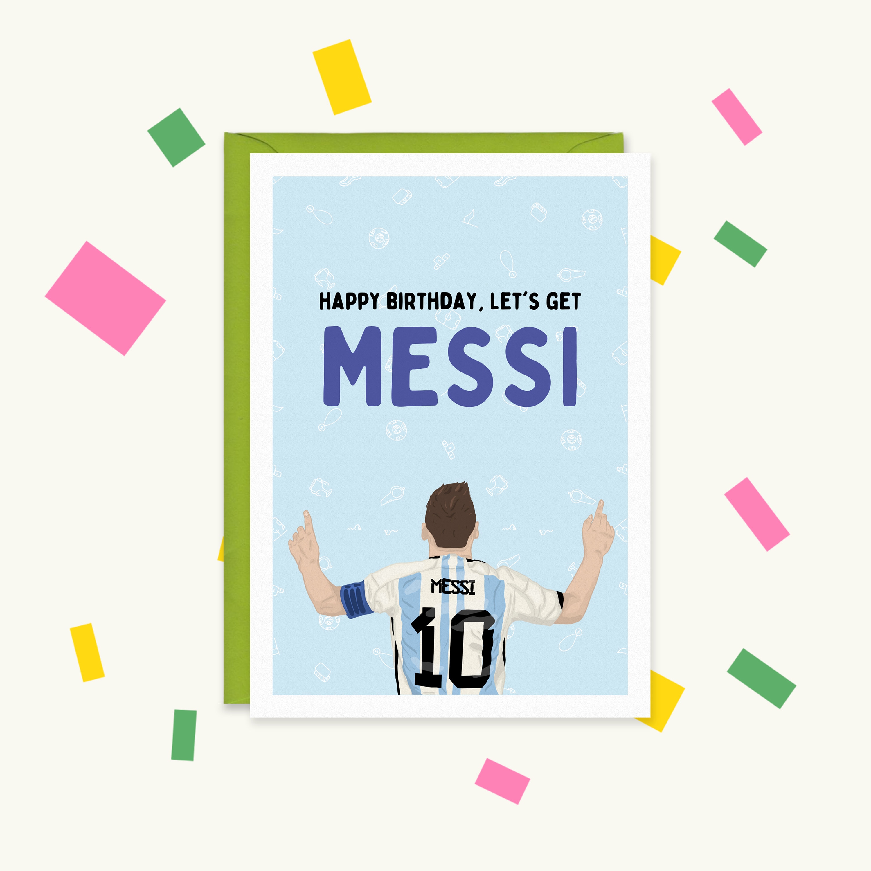 リオネル・メッシの誕生日カード - アルゼンチンワールドカップ記念