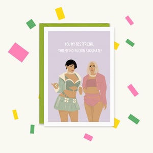 Saweetie - Tarjeta Saweetie - Saweetie Doja Cat - Saweetie y Doja Cat - Tarjeta de mejor amiga - Tarjeta de Doja Cat - Tarjeta de San Valentín - Galentines
