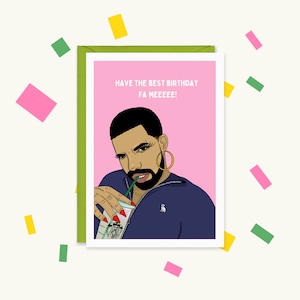 Tarjeta de felicitación de Drake - Tarjeta de Drake Yassified - Champagne Papi - Tarjeta de Drake - Tarjeta de Drake para ella - Su pérdida Drake - 21 Savage y Drake