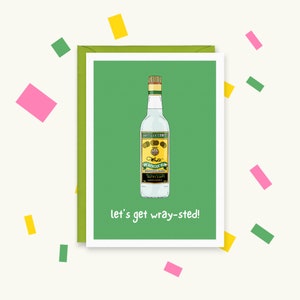 Let's Get Wraysted - Wray and Nephews verjaardagskaart - Jamaicaanse kaart - grappige Jamaicaanse kaart - Wray and Nephew - rumkaart - witte rumkaart