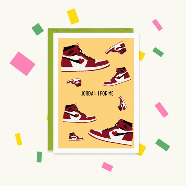 Nike Air Jordan 1 Greetings Card - Sneaker Birthday Card - Nike Themed Greetings Card - Michael Jordan Birthday Card - Jordan 1 Chicago Card