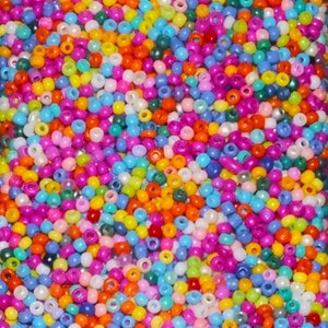 50g 2mm x 1.5-2mm seed beads Sprinkles mix - Beautiful glass beads perfect for beading, crafts & jewellery making.