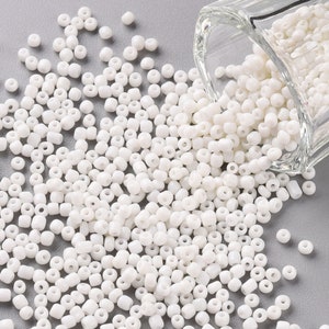 White 2mm Glass Seed Beads - 50g Pack
