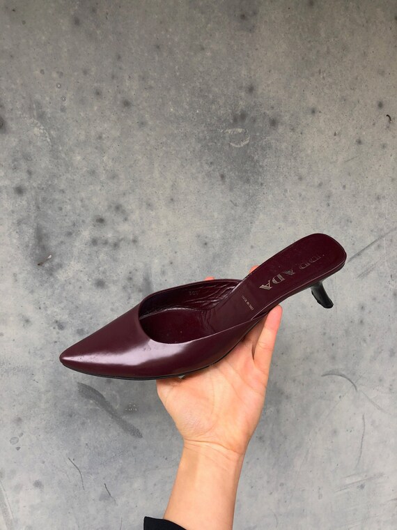 Prada Vintage Burgundy Mules 90s/00s