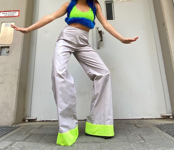 y2k/00s Wide Leg High Waist Rave Pants