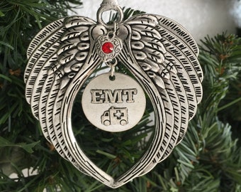 EMT  Ornament, EMT Gift, Car Mirror Charm, Gift for Medical Tech, EMT Thank You Gift, Paramedic Gift, Ambulance Driver Gift