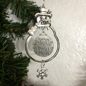 Mother Daughter Ornament, Family Christmas Ornament, Mother and Daughter Christmas Ornament,  Car Rear View Mirror Charm