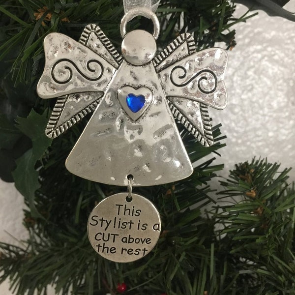 Hair Stylist Christmas Ornament, Angel Christmas Ornament, Hair Dresser Christmas Ornament, Beauty School Graduate Gift