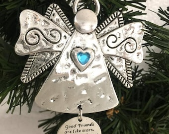 Gute Freunde sind wie Sterne, beste Freunde Ornament, Geschenk für Freunde, Rückspiegelanhänger