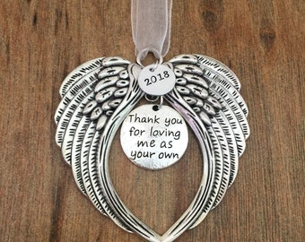Bedankt dat je van me houdt als je eigen, dagverzorger cadeau, kerstcadeau voor dagopvang, Angel Wing kerstornament