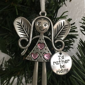 I&#39;d Rather Be Riding Christmas Ornament, Horse Christmas Ornament, Horse Lover Ornament, Horse and Rider Christmas Ornament DESCRIPTION: