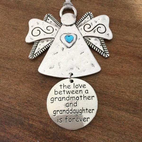 The Love Between  Grandmother And Granddaughter Is Forever Angel Ornament, Granddaughter ornament, Grandma Ornament, New Granddaughter gift