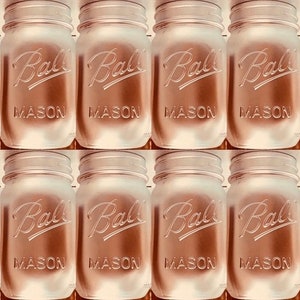 12 rose gold mason jars - mason jar decor - wedding vases - mason jar wedding table centerpieces - mason jar centerpiece - event décor