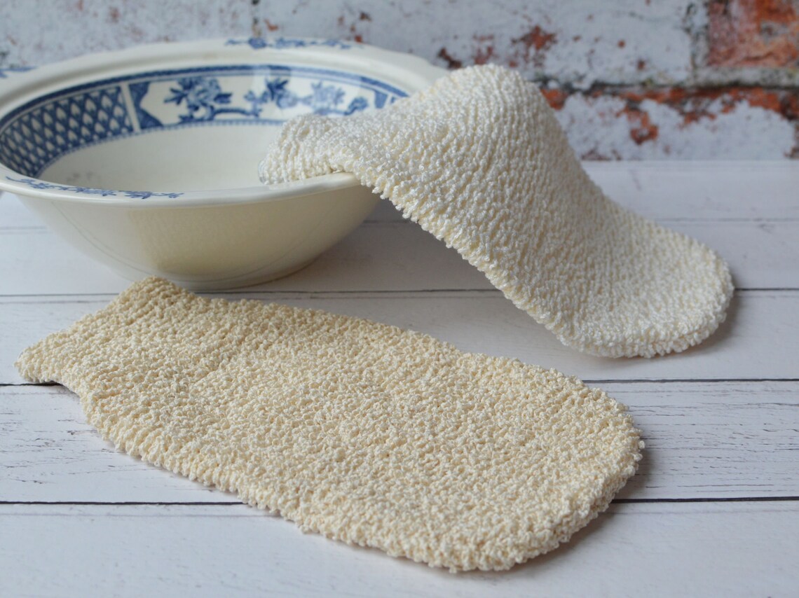 Exfoliating Bamboo or Jute Cloth Bath Mitt Natural Fibre Etsy