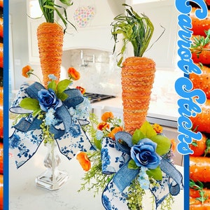 Easter Carrot Candlesticks, Carrot Decor, Easter Decor, Carrot Candlesticks