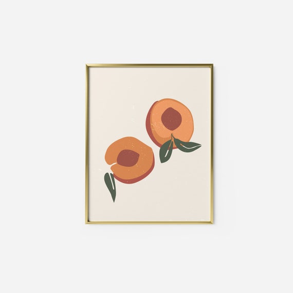 Peaches Wall Art INSTANT DOWNLOAD Peach Print Kitchen Etsy