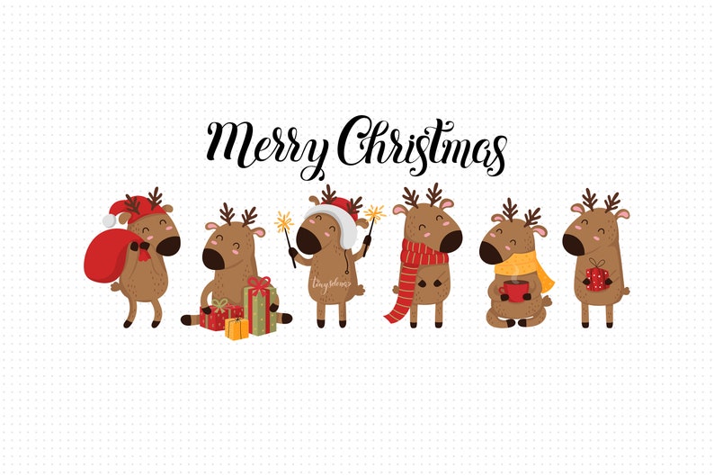 Christmas deer svg Deer clipart Reindeer svg Christmas card | Etsy