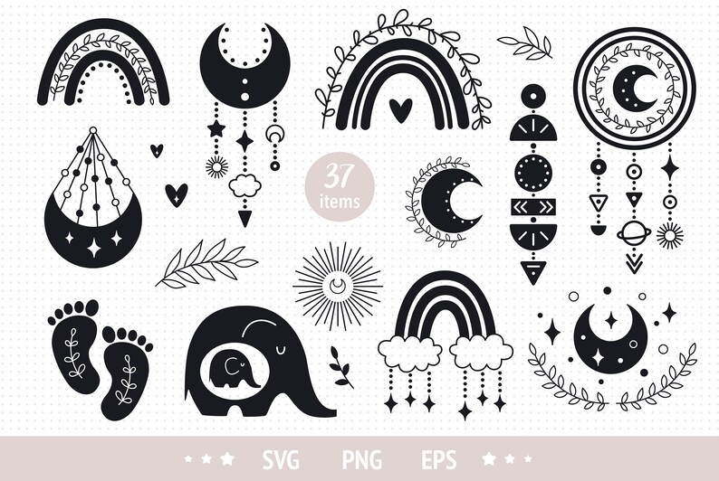 Boho svg Boho rainbow svg Rainbow clipart Boho clipart ...