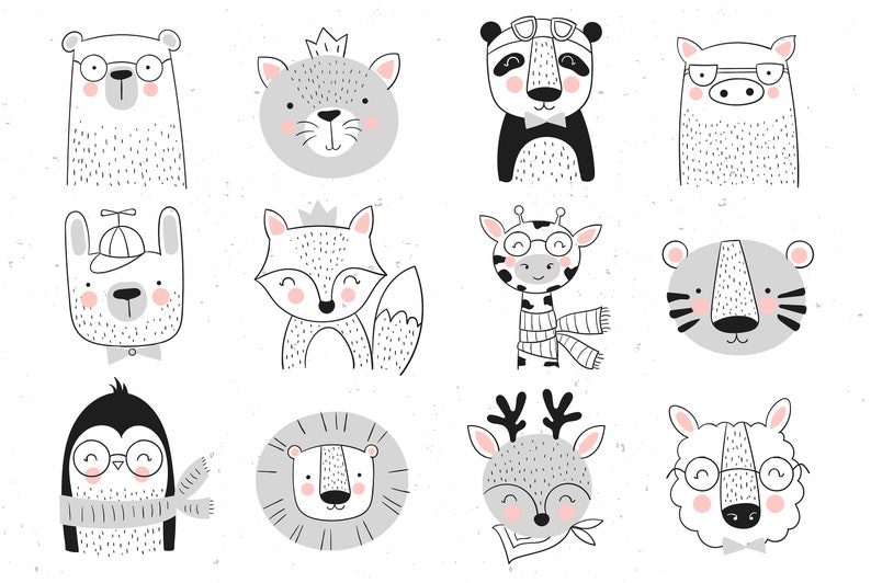Download Cute nursery animal svg Woodland animals baby shower | Etsy
