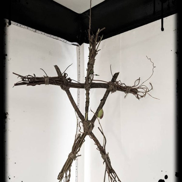 Blair Witch inspired hanging stick man mobile. Horror. Witch. Halloween