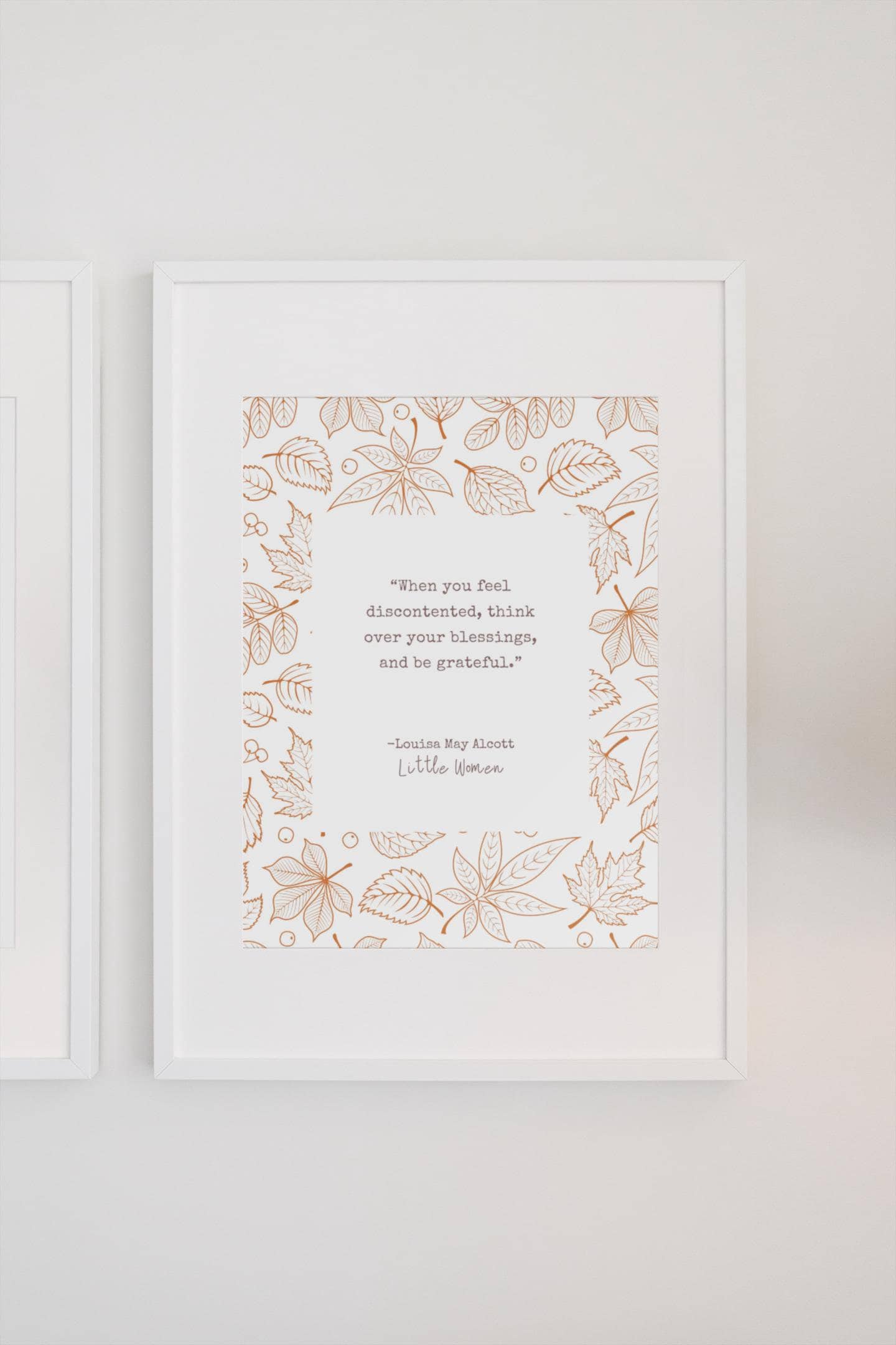 thankful quote little women, louisa may alcott neutral art