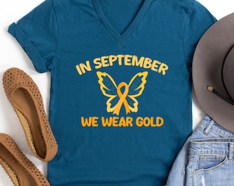 Childhood Cancer Awareness Shirt: Gold Ribbon Tee - September Gift