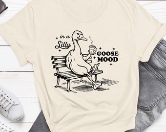 Silly Goose Mood Graphic Tee - Funny Animal Humor Shirt