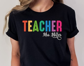 Personalized Teacher T-Shirt: Custom School Educator Gift