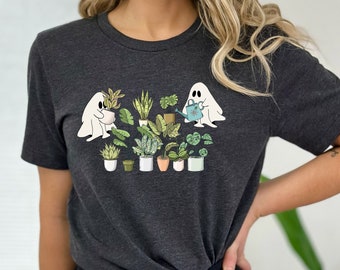 Ghost Plant Lady T-Shirt: Spooky Halloween Gardening Tee