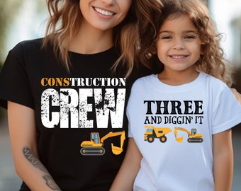 Excavator Birthday Shirt: Custom Construction Crew Tee
